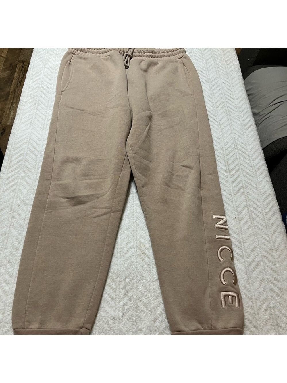 Nicce Beige Sweatpants with Logo XL
